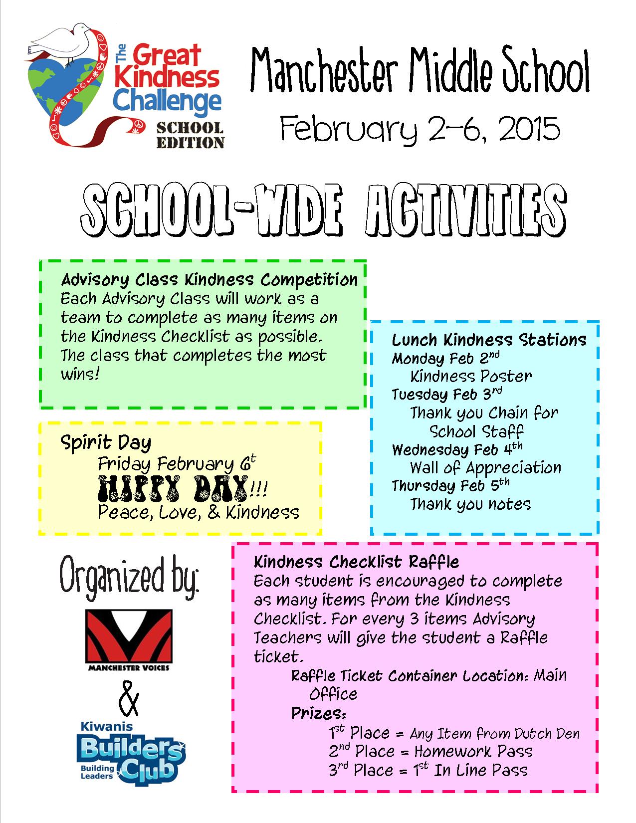 The Great Kindness Challenge Runs This Week At Manchester Middle School 