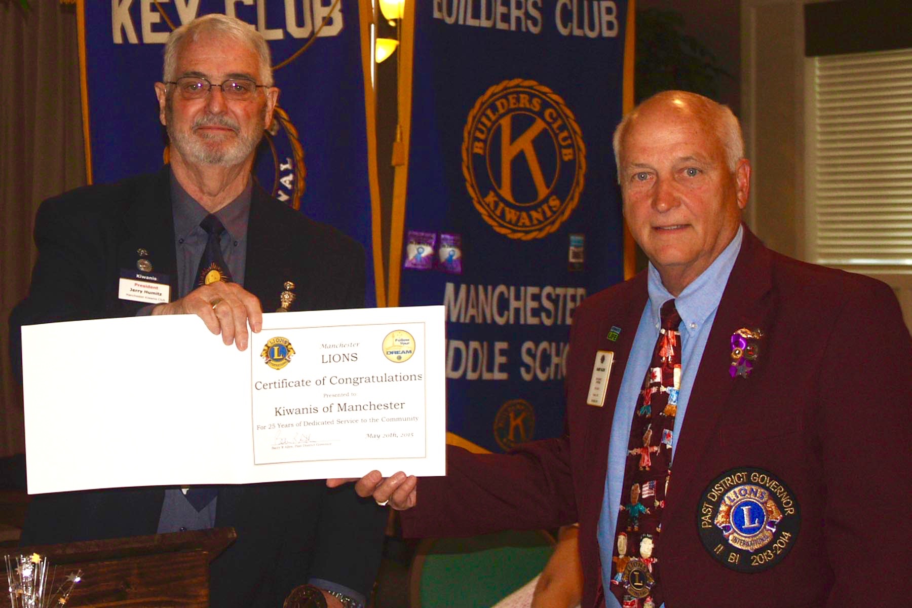 Kiwanis of Manchester Celebrates 25 Years of Service The Manchester