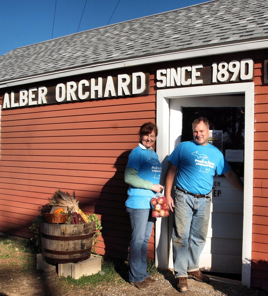 Mike and Therese Bossory and their children Megan and Nathan have owned Alber Orchard & Cider Mill in Manchester since 1999. The Bossorys are the first owners outside the Alber family since the farm was purchased by John Alber in 1881. The orchard grows both traditional and heirloom apples which are carefully selected and blended to provide a delicious apple cider pressed with the modernized, original 1890 equipment. They feature many heirloom varieties of apples -- allowing you to enjoy the very special tastes and textures of native fruits that are no longer available in grocery stores. Alber’s is a farm and a destination for picnics, weddings, educational tours and family fun. Photo and write up courtesy of Washtenaw County Farm Bureau.