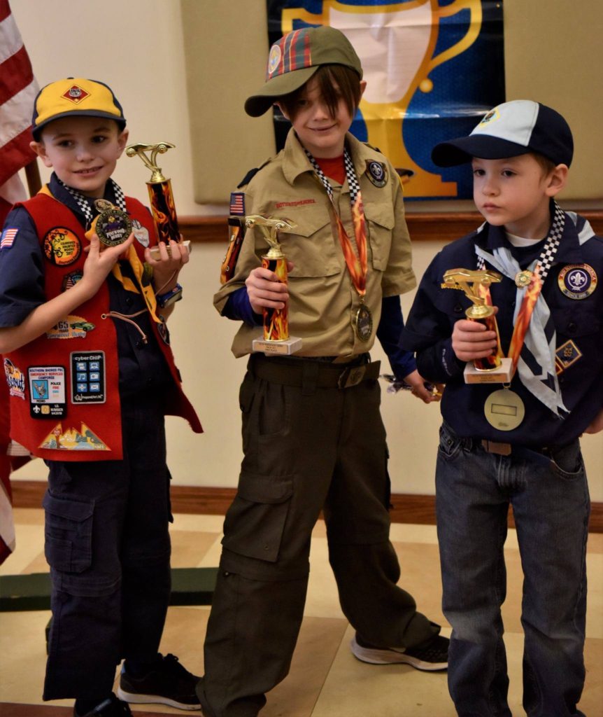 2019 Cub Scout Pack 421 Pinewood Derby winners