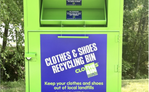Klager’s new clothes/shoes recycling bin: a year-round fundraiser!