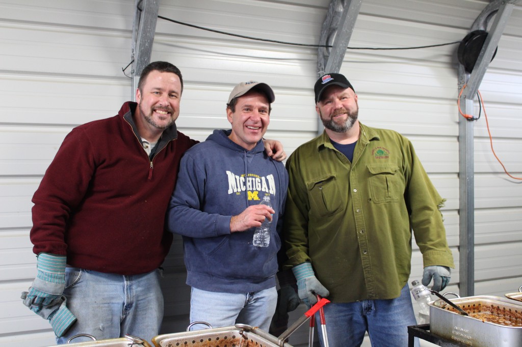Andy, Pete, and Mark were three of the guys responsible for frying a portion of the 400 lbs of fish served on Friday night. 