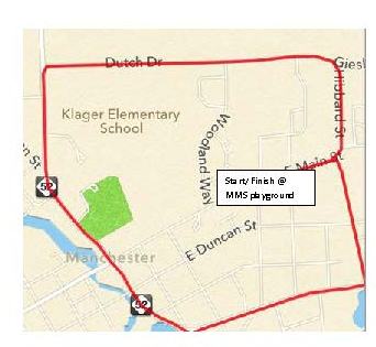 Manchester Middle School 2nd Annual 5K Walk-route