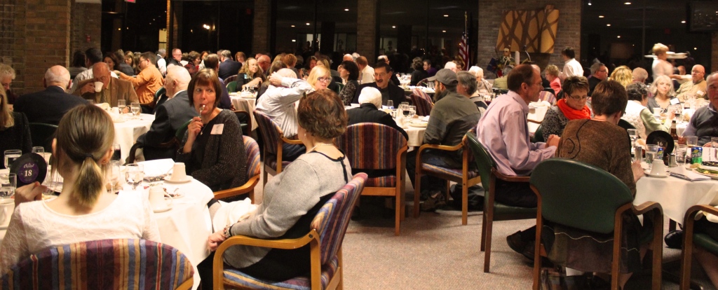 The attendees packed the Chelsea Hospital Dining Room. 
