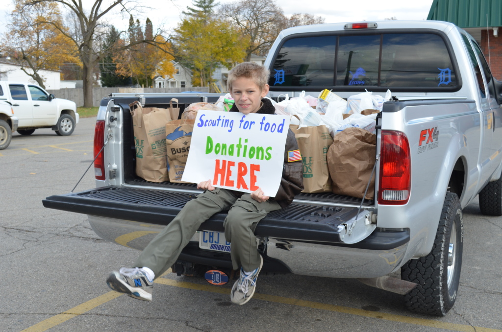 2013 Cub Scout Food Drive. Photo provided by  Lisa Somerville