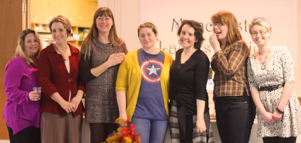 These Manchester Ladies Society members were on set-up and clean-up. From left to right: Michelle Gregory, Katie Marsh, Theresa Herron, Jessica Bushaw, Sara Swanson, Danielle Muntz, and Amelia Herron.