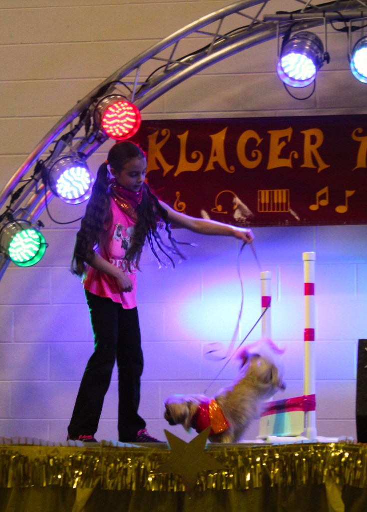 Isabelle Narsesian demonstrated the agility of her puppy.