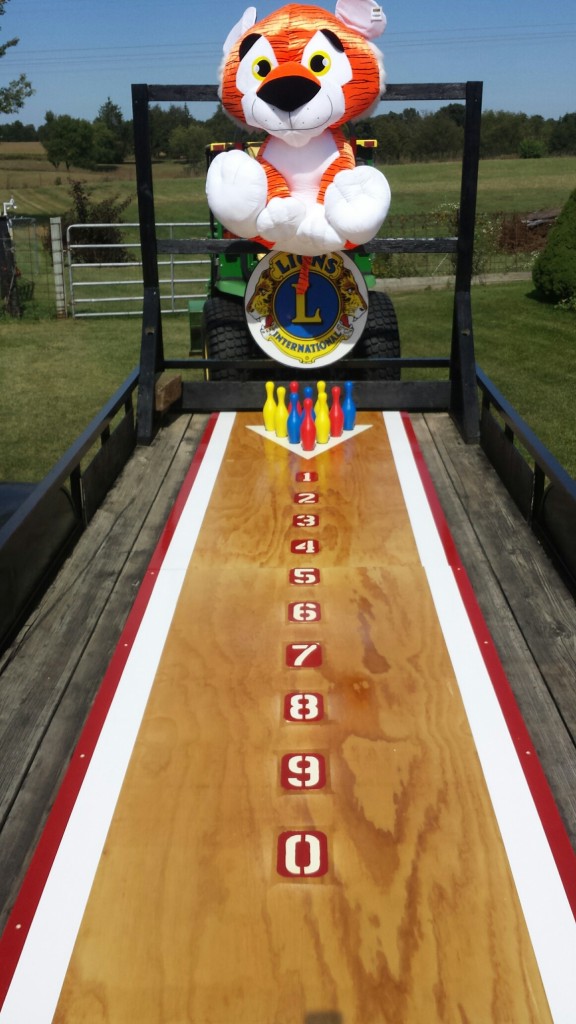 Newly refurbished Pumpkin Bowling Alley ready for it's change of location near the Gazebo this Halloween. Photo courtesy of Manchester Lions Club.