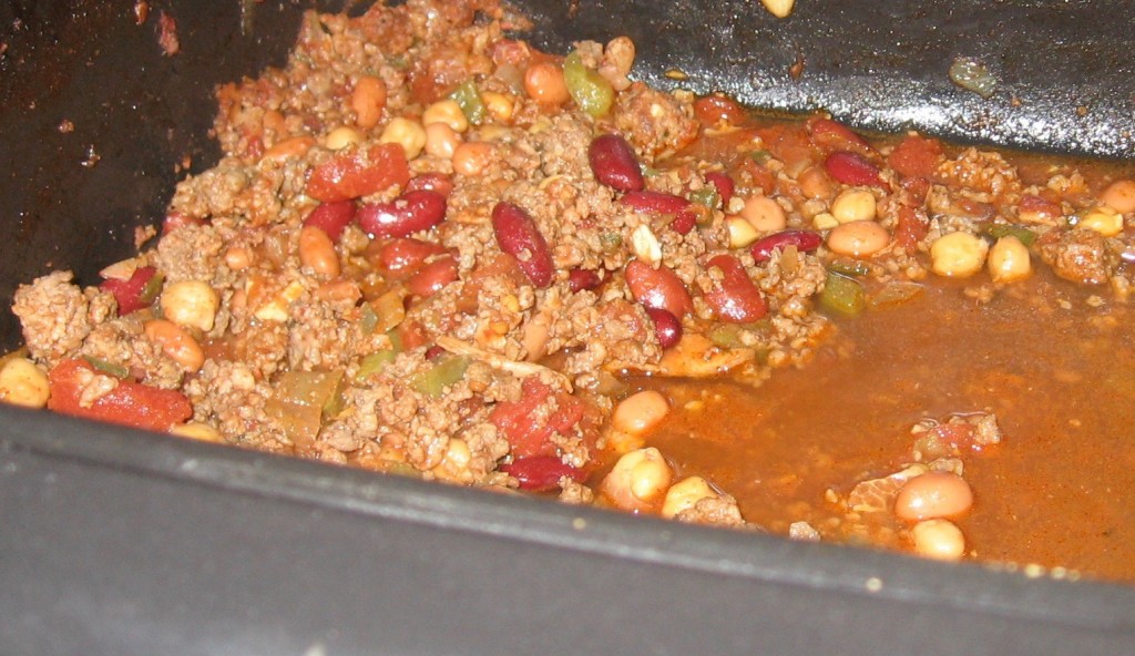 Photo of chili made from a previous Mens club Chili Cook-off award-winning recipe. 