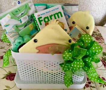 If you are delivering a baby at St. Joseph's Hospital in Ann Arbor during National Ag Week, you may be receiving this gift basket. Photo courtesy of Washtenaw County Farm Bureau. 
