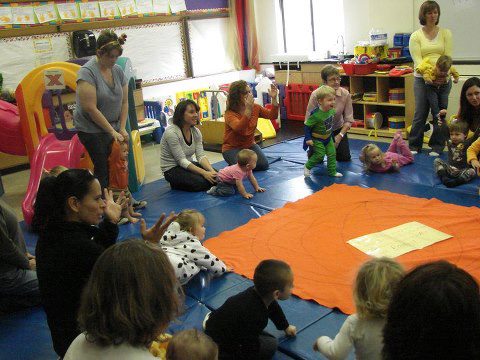 Fall circle-time at First Steps. Photo courtesy of Manchester Community Ed.