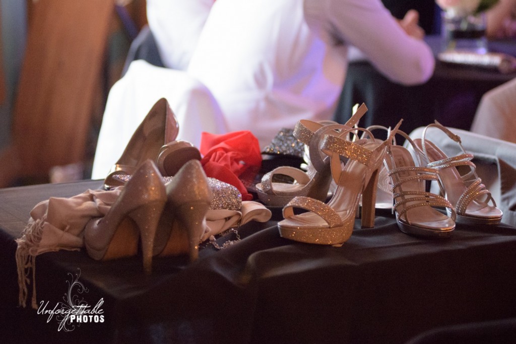 Carefully selected shoes were set aside when it was time for dancing