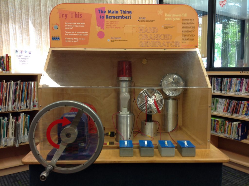 Interactive generator display. Photo courtesy of Manchester District Library.