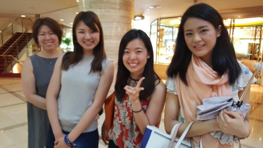 At the hotel (L to R) Aoi's mother Yukari, Kim Sugiyama (2014), Aoi, and Yukiko Miyachi (2010). Photo courtesy of the Allens.