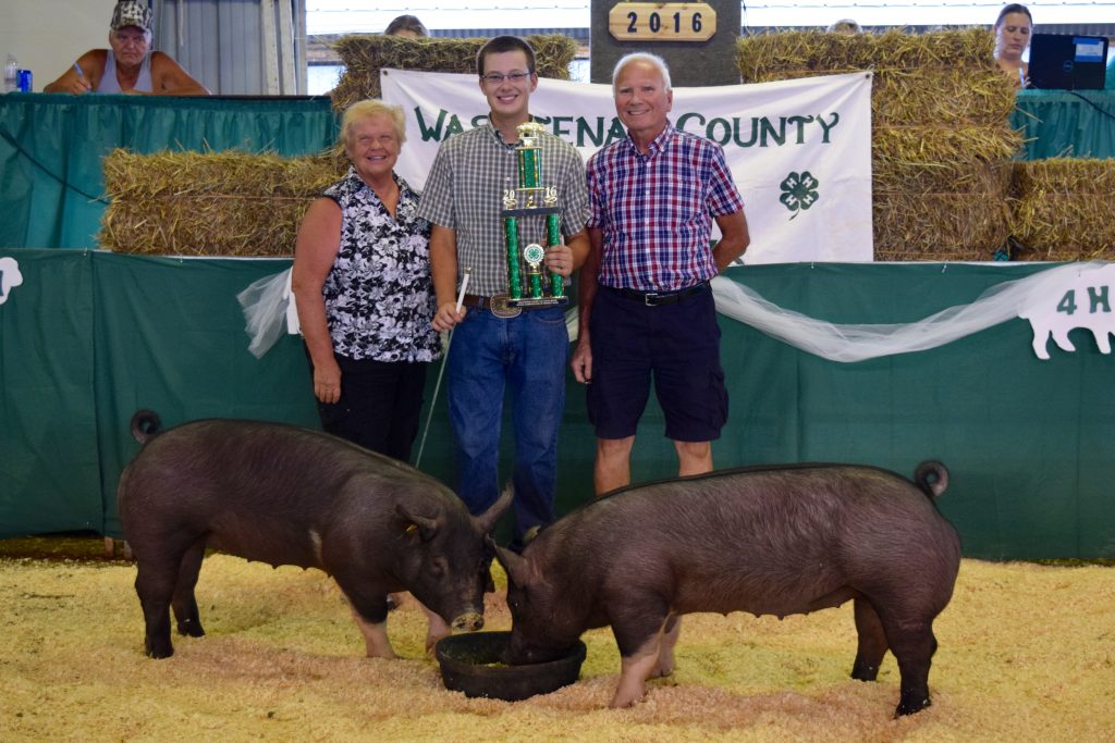 Manchester's Mason Horning won many of the dairy awards as well as two swine awards. Photo courtesy of Kellie LeBlanc.
