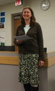 Manchester Ladies Society member and former Middle School PTSA president, Theresa Herron served as moderator on behalf of the Ladies Society and PTSA who hosted the event. 