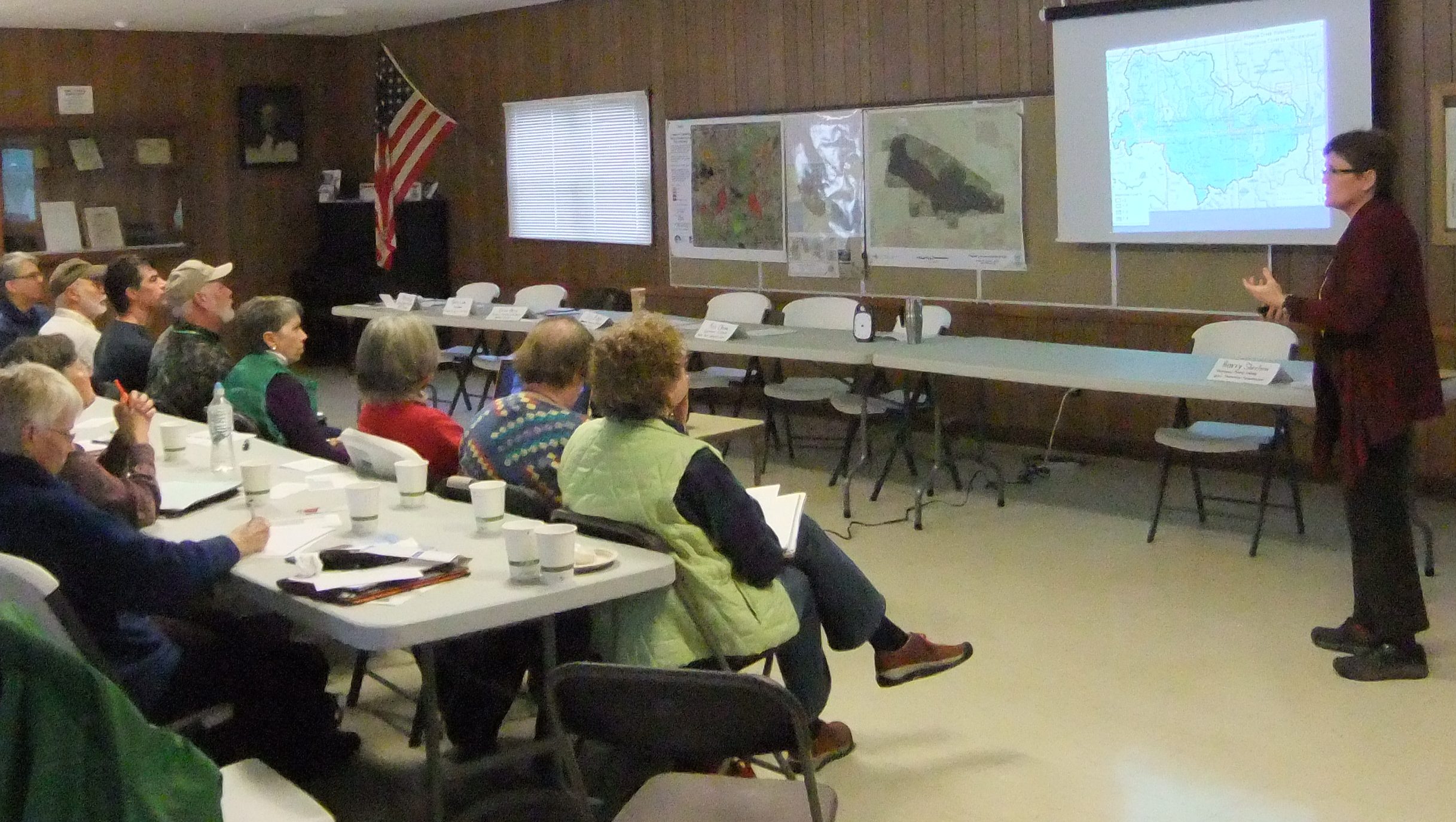 Kris Olsson presenting at Dec. 10th Water Quality Protection conference held in Freedom Township. 