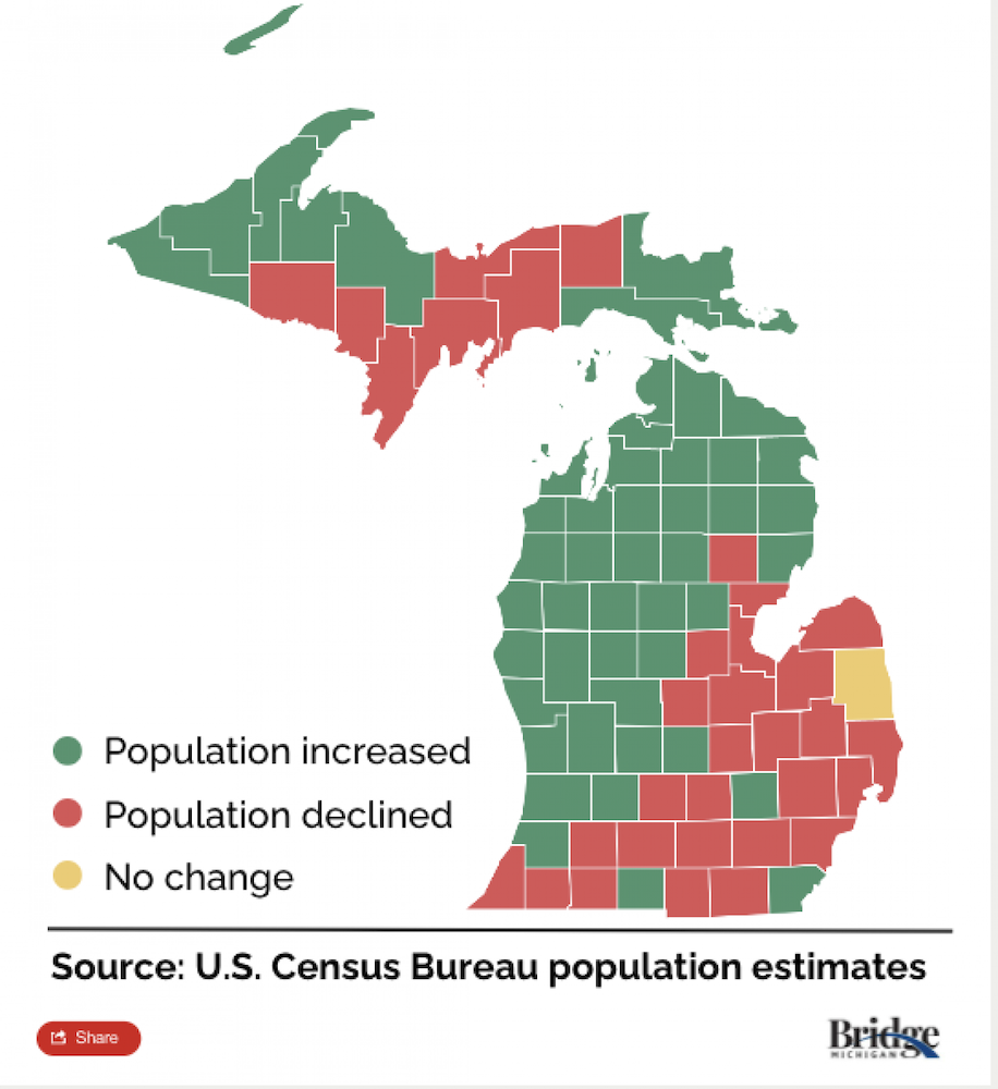 Michigan Losing Population Again, After Decade Of Tepid Growth, Census ...